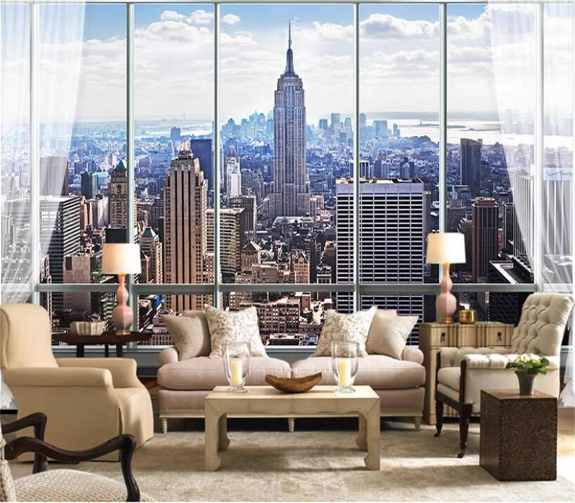 Interior Design New York - New York Sunrise 3D หน้าต่าง Cityscape