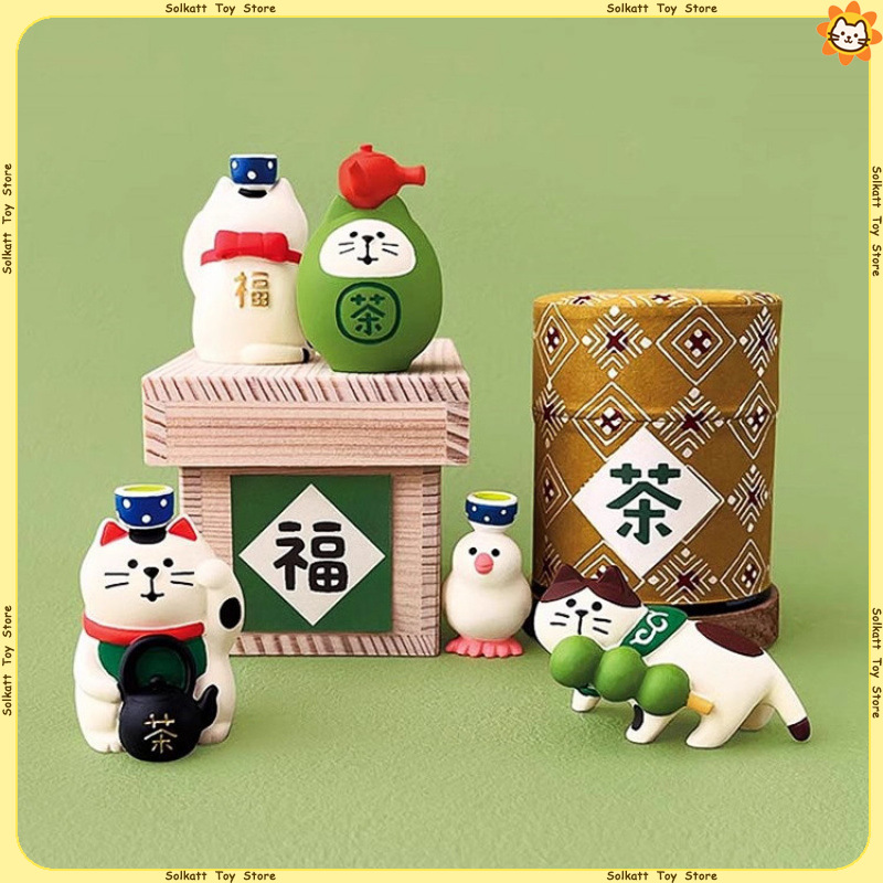 Interior Design Japanese - ชุดมัทฉะมินิเอเจอร์ ของตกแต่งสไตล์ญี่ปุ่น รูปแมวน่ารัก ของตกแต่งภายในรถยนต์ ของตกแต่งบ้าน ของขวัญ