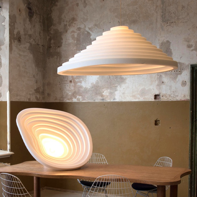 Interior Design Japanese - โคมไฟเพดานเรซิ่น LED สไตล์วาบิซาบิแบบญี่ปุ่น สำหรับห้องนั่งเล่น/โฮมสเตย์ ของตกแต่งภายในดีไซน์เนอร์ ของแท้