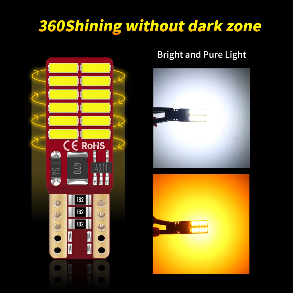 T10 LED W5W 2-10ชิ้นหลอดไฟ LED - Interior Design Icon บทวิจารณ์และราคา