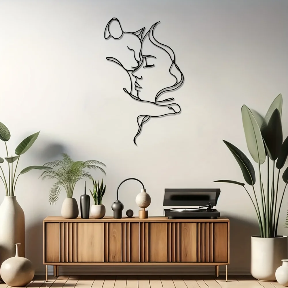 งานศิลปะโลหะรูปแมวสีดำและผู้หญ - Interior Design Minimalist บทวิจารณ์และราคา