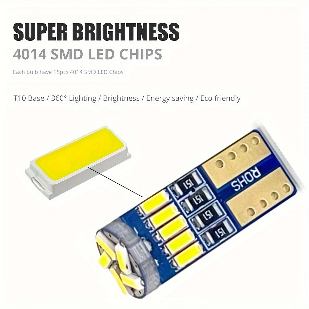 ไฟ LED รถยนต์ 10 ชิ้น T10 4014 - Interior Design Icon บทวิจารณ์และราคา
